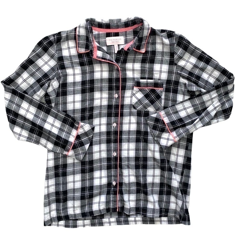 Victoria’s Secret Black White Plaid Sleep Shirt Size Medium - Picture 17 of 17